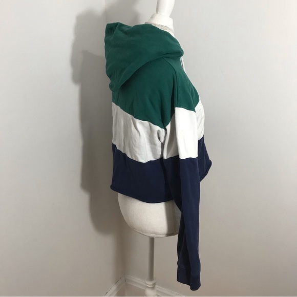 Levi’s Green and Blue Cropped Hooded Sweater - Picture 3 of 10